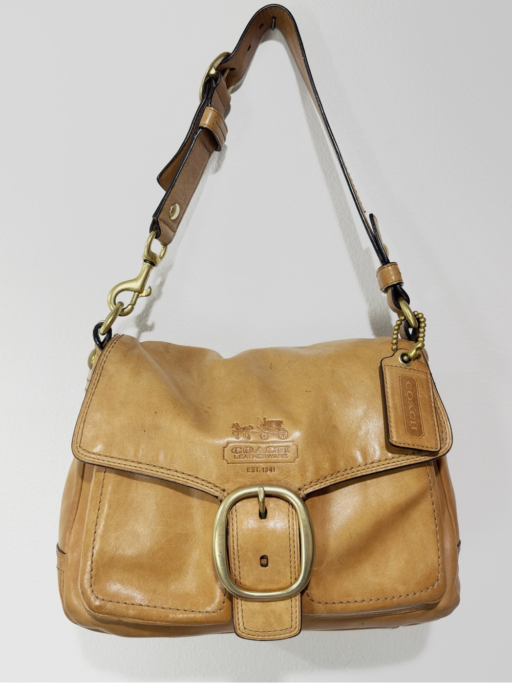 COACH Vintage Leather Legacy Bleecker Tattersall Shoulder Bag 12405 Rare!